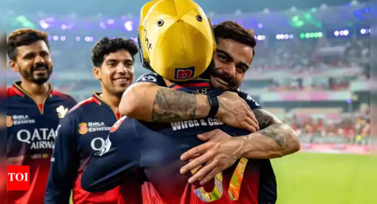 One more to go! Virat Kohli hugs teammates, signals just one win away from IPL glory – Watch | Cricket News