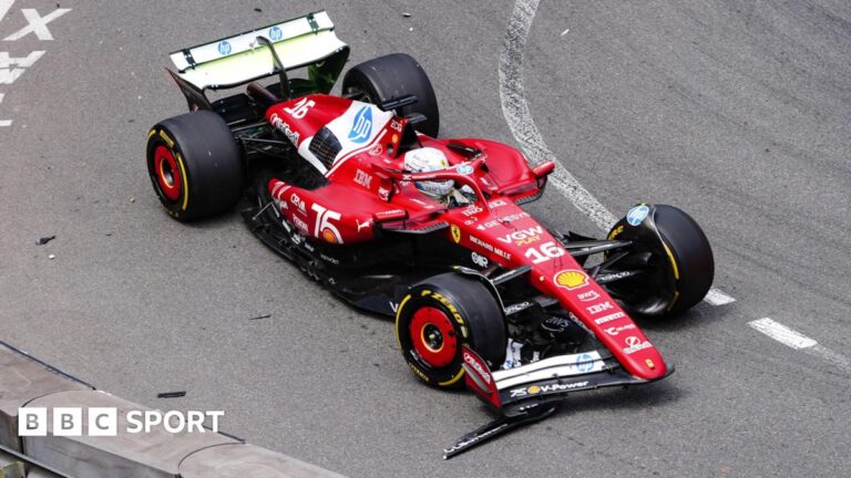Monaco Grand Prix: Charles Leclerc fastest in first practice despite collision with Lance Stroll