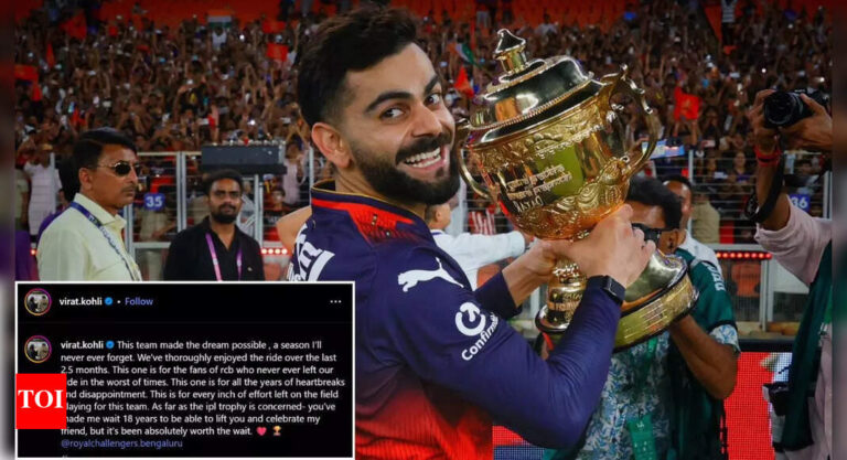 ‘You’ve made me wait 18 years’: Virat Kohli pens emotional message after IPL triumph | Cricket News