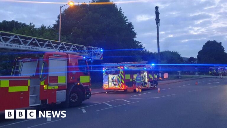 Fire service in attendance at 5G mast blaze