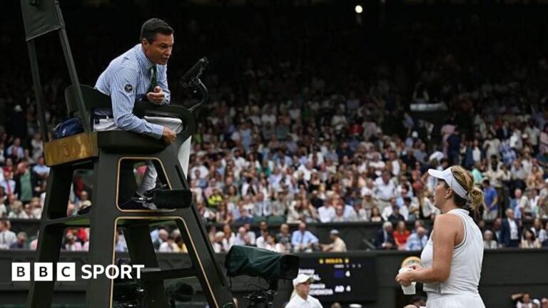 Wimbledon 2025: Play stopped in Sonay Kartal’s match against Anastasia Pavlyuchenkova after electronic line calling fails