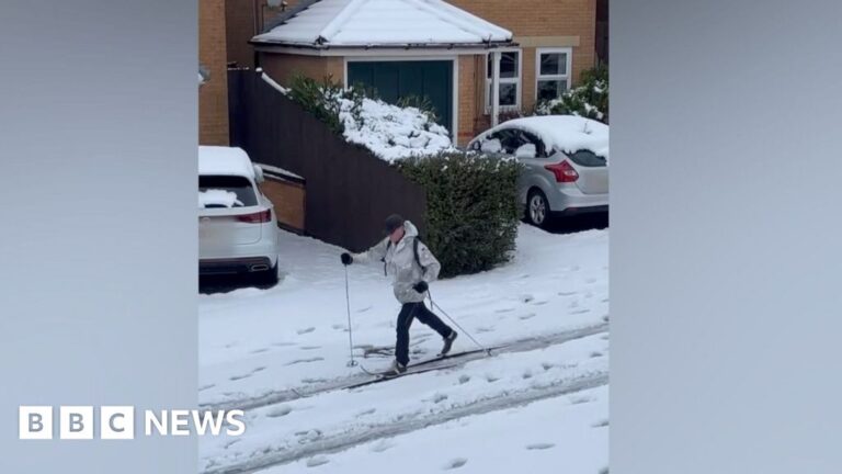 Man spotted skiing down residential street in Coalville
