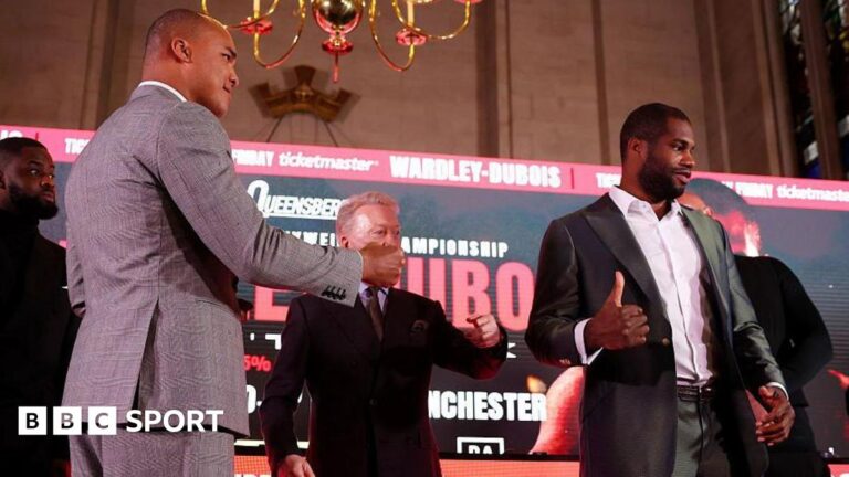 Wardley vs Dubois: Daniel Dubois refuses fist bump from world champion Fabio Wardley after face-off